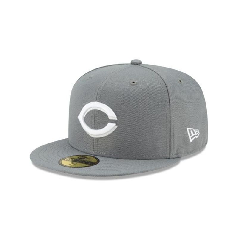 MLB Cincinnati Reds Floral Undervisor 59Fifty Fitted (CWA0403) - Grey New Era Caps